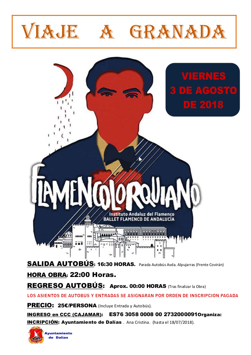Flamencolorquiano.Viaje a Granada viernes 3 agosto de 2018
