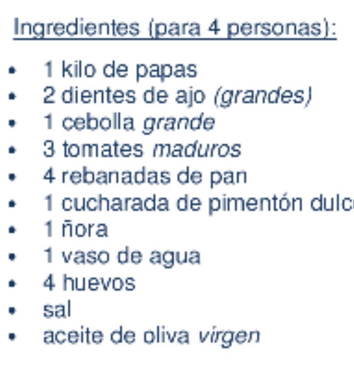 Ingredientes