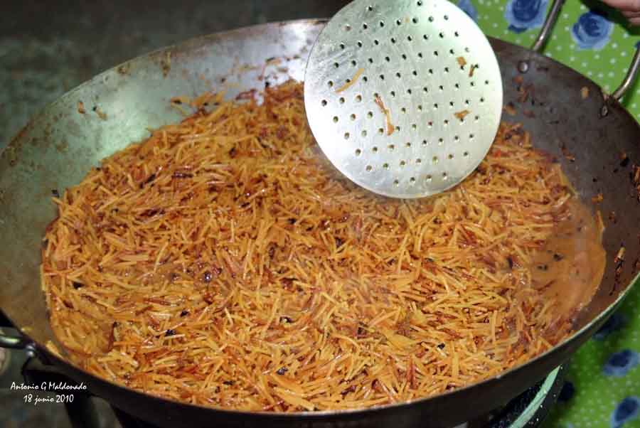 Receta de fideos secos